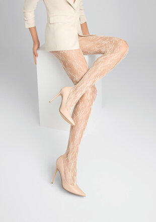 Dámske pančuchy so žakárovou väzbou CHARLY E01 Marilyn