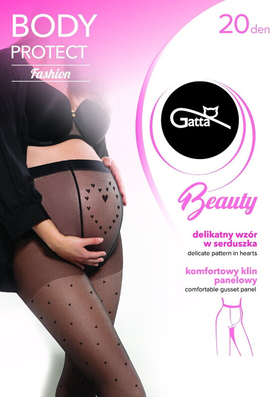 Tehotenské pančuchy so srdiečkami BODY PROTECT 02 20 DEN Gatta