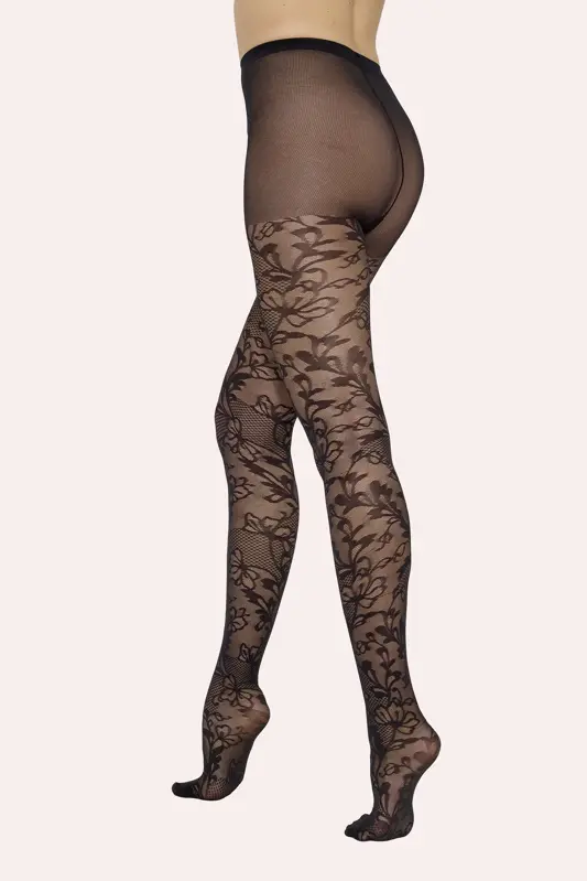 Luxusné pančuchy s čipkovým vzorom CHANTILLY 30 DEN Knittex